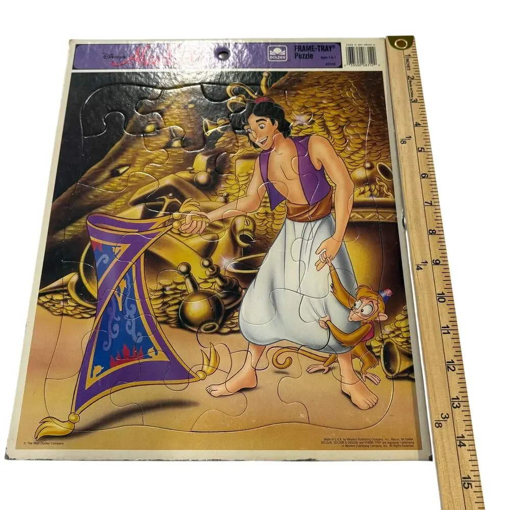 Vintage‎ Frame Tray Puzzles 1973 1992 Santa Aladdin lot of 2